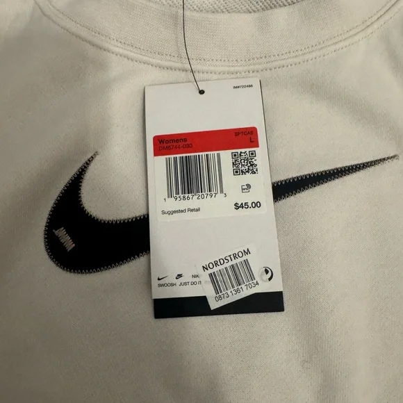 Nike Women's White Cropped Sweatshirt - Picture 3 of 4